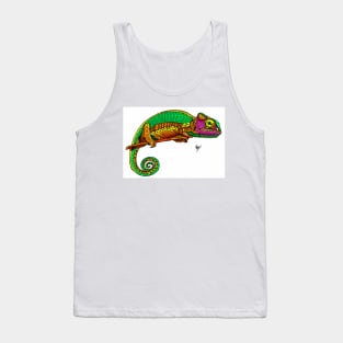 Chameleon Reptile colorful cheerful author Tank Top